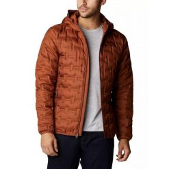 Kurtka przejściowa męska Columbia Delta Ridge Down Hooded. Brązowe kurtki męskie Columbia, m, bez wzorów, z puchu, bez kaptura, narciarskie. Za 779.00 zł.
