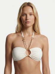 Guess Góra od bikini E6GJ01 KF412 Biały. Białe bikini damskie Guess, z aplikacjami. Za 349.99 zł.