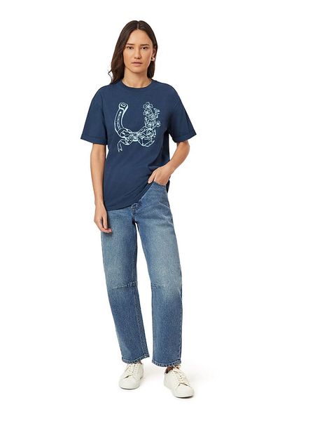Scotch & Soda Koszulka w kolorze granatowym rozmiar: M. Niebieskie bluzki damskie Scotch & Soda, m, bez wzorów, z bawełny, bez kołnierzyka, bez ramiączek. Za 78.66 zł.
