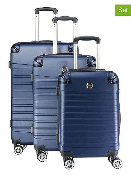 Canadian Peak 3-częściowy zestaw "Shockeak" w kolorze granatowym rozmiar: onesize. Niebieskie walizki Canadian Peak, bez wzorów, z materiału. Za 460.12 zł.