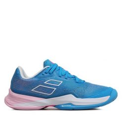 Buty do tenisa Babolat. Niebieskie buty sportowe na co dzień damskie BABOLAT, bez wzorów, tenisowe. Za 469.99 zł.