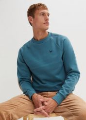 Bluza dresowa regular fit. Niebieskie bluzy bez kaptura męskie bonprix, m, z dresówki. Za 84.99 zł.