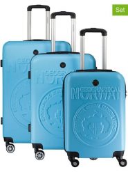 Geographical Norway 3-częściowy zestaw "Stanislaseo" w kolorze błękitnym rozmiar: onesize. Niebieskie walizki Geographical Norway, bez wzorów, z materiału. Za 404.99 zł.