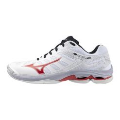Buty do siatkówki Mizuno Wave Voltage 2 Biało/Czerwono/Czarne. Białe buty sportowe na co dzień damskie Mizuno, bez wzorów, z gumy, na fitness i siłownię, mizuno wave. Za 448.50 zł.