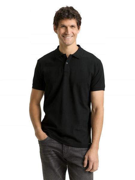 T-SHIRT KOSZULKA POLO MĘSKA TOM TAILOR BAWEŁNIANA GŁADKA CZARNA. Czarne koszulki polo męskie Tom Tailor, m, z bawełny, bez ramiączek, na fitness i siłownię. Za 99.00 zł.