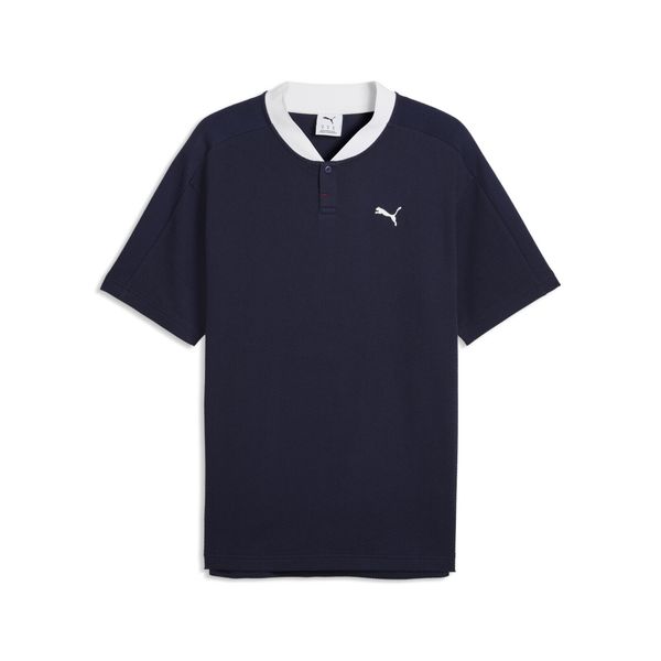Męska koszulka polo PUMA Class o luźnym kroju PUMA. Niebieskie koszulki polo męskie Puma, na jesień, l, bez wzorów, z bawełny, bez ramiączek. Za 179.00 zł.