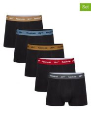 Reebok Bokserki (5 par) "Hancock" w kolorze czarnym rozmiar: M. Czarne bokserki męskie Reebok, bez wzorów. Za 95.95 zł.