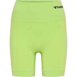Szorty damskie Hummel Tif bezszwowe. Zielone spodenki sportowe damskie HUMMEL, xs, z dzianiny, na fitness i siłownię. Za 116.00 zł.