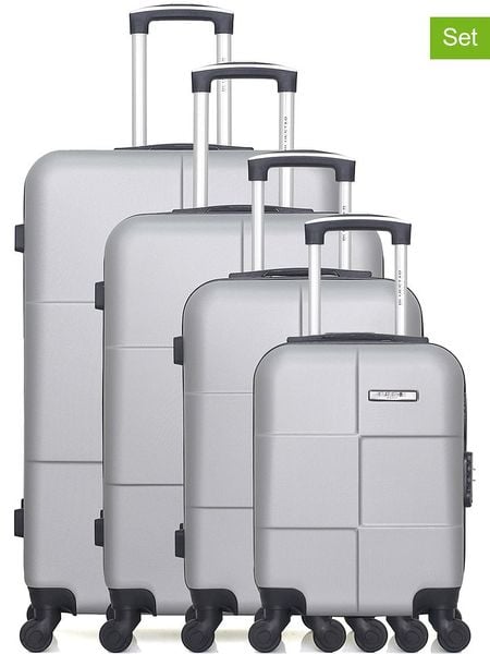 BlueStar 4-częściowy zestaw "Miami" w kolorze srebrnym rozmiar: onesize. Szare walizki Bluestar, bez wzorów, z materiału. Za 608.99 zł.