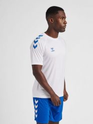 Koszulka sportowa męska Hummel Core XK Poly T-Shirt S/S. Białe t-shirty męskie HUMMEL, l, bez wzorów, z materiału, bez kołnierzyka. Za 76.90 zł.