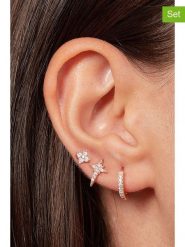 Heliophilia Kolczyki (3 szt.) rozmiar: onesize. Czerwone kolczyki damskie Heliophilia, z cyrkonią, srebrne. Za 126.45 zł.