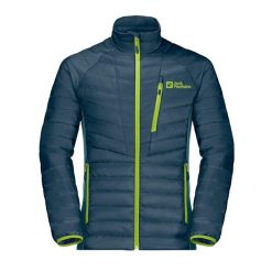 Kurtka puchowa męska Jack Wolfskin Routeburn Pro Ins. Niebieskie kurtki męskie Jack Wolfskin, m, bez wzorów, z puchu, sportowe, bez kaptura. Za 319.99 zł.