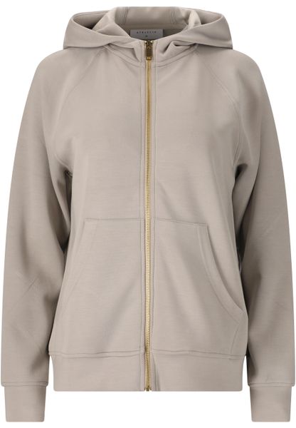 Damska bluza z kapturem full zip Athlecia Jacey. Brązowe bluzy sportowe damskie Athlecia, l, bez wzorów, z materiału, bez ramiączek, z kapturem. Za 297.00 zł.