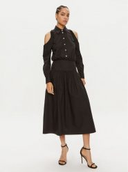 Pinko Sukienka koszulowa Hazzard 103630 A1X8 Czarny Regular Fit. Czarne sukienki damskie Pinko, bez wzorów, z bawełny, bez kołnierzyka, bez ramiączek, koszulowe. Za 539.99 zł.