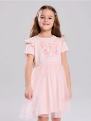 Sukienka z tiulowym dołem - wielobarwny. Sukienki dziewczęce Sinsay, bez wzorów, z tiulu, bez ramiączek. Za 25.99 zł.