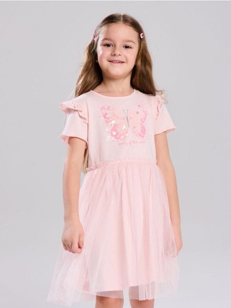 Sukienka z tiulowym dołem - wielobarwny. Sukienki dziewczęce Sinsay, bez wzorów, z tiulu, bez ramiączek. Za 25.99 zł.