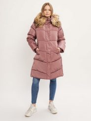 Bébé Płaszcz zimowy w kolorze jasnoróżowym rozmiar: XL. Różowe płaszcze damskie bebe, na zimę, xl, bez wzorów, z puchu. Za 213.18 zł.