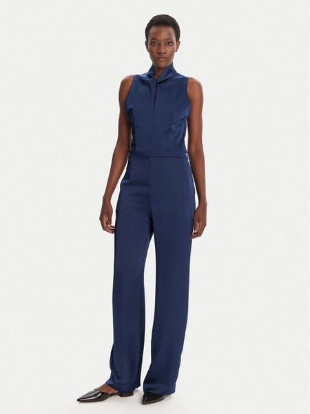 HUGO Kombinezon 50542280 Granatowy Regular Fit. Niebieskie kombinezony damskie Hugo, bez wzorów, z syntetyku, bez kołnierzyka, bez ramiączek. Za 649.99 zł.