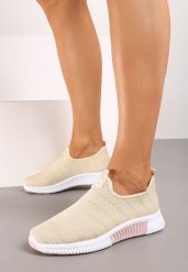 Beżowe Buty Sportowe Jynynore. Brązowe buty sportowe na co dzień damskie Born2be, bez wzorów. Za 39.99 zł.