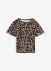T-shirt z czystej bawełny organicznej. Czarne t-shirty damskie bonprix, bez wzorów, z bawełny, bez kołnierzyka. Za 49.99 zł.