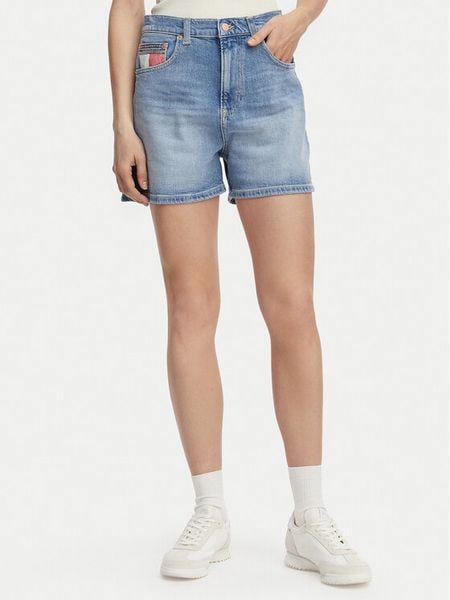 Tommy Jeans Szorty jeansowe Colour-Blocked Coin DW0DW22692 Niebieski jasny Regular Fit. Niebieskie szorty damskie Tommy Jeans, bez wzorów, z bawełny. Za 279.99 zł.