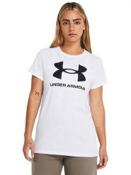 Under Armour Koszulka "Sportstyle" w kolorze białym rozmiar: S. Białe bluzki damskie Under Armour, s, bez wzorów, bez kołnierzyka. Za 70.24 zł.