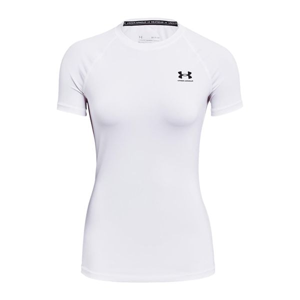 Koszulka treningowa damska Under Armour HeatGear Compression. Białe bluzki damskie Under Armour, m, bez wzorów, sportowe, bez kołnierzyka, bez ramiączek. Za 109.99 zł.
