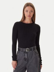 Patrizia Pepe Sweter 2K0337/K7S0-K103 Czarny Slim Fit. Czarne swetry klasyczne damskie Patrizia Pepe, s, z wiskozy, bez kołnierzyka. Za 829.99 zł.