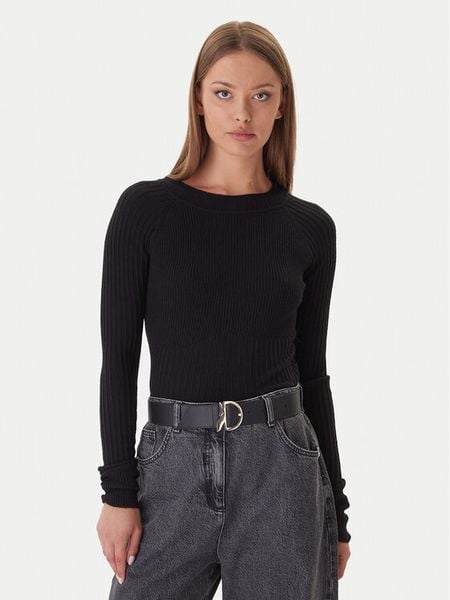 Patrizia Pepe Sweter 2K0337/K7S0-K103 Czarny Slim Fit. Czarne swetry klasyczne damskie Patrizia Pepe, s, z wiskozy, bez kołnierzyka. Za 579.99 zł.