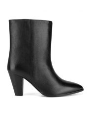 Gino Rossi Botki HANYIA-116027 Czarny. Czarne botki damskie Gino Rossi, ze skóry, bez obcasa, na słupku, bez zapięcia. Za 399.99 zł.