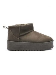 C'M Botki w kolorze khaki rozmiar: 37. Brązowe botki damskie C'M, bez obcasa, na platformie, bez zapięcia. Za 105.38 zł.