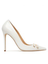 Elisabetta Franchi Szpilki SA14B61E2 Biały. Białe szpilki Elisabetta Franchi, bez wzorów, z lakierowanej skóry, bez obcasa. Za 3,429.00 zł.