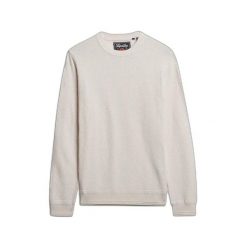 Lekki bawełniany sweter z teksturą Superdry. Białe swetry męskie Superdry., na zimę, m, bez wzorów, z bawełny, bez kołnierzyka. Za 335.65 zł.