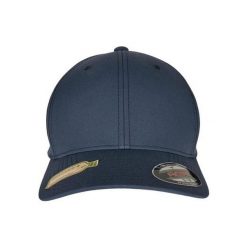 Czapka Z Daszkiem Z Poliestru Z Recyklingu. Niebieskie czapki z daszkiem damskie FLEXFIT, bez wzorów. Za 85.99 zł.