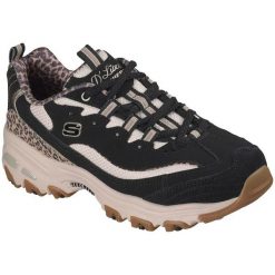 Buty sportowe Skechers D'lites-wild Charm. Czarne buty sportowe na co dzień damskie Skechers, bez wzorów, z materiału, na fitness i siłownię. Za 490.00 zł.