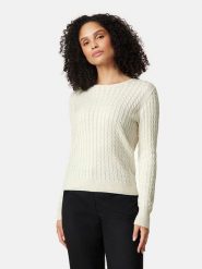 Gerry Weber Sweter w kolorze kremowym rozmiar: 48. Brązowe swetry klasyczne damskie Gerry Weber, z bawełny, bez kołnierzyka. Za 153.71 zł.
