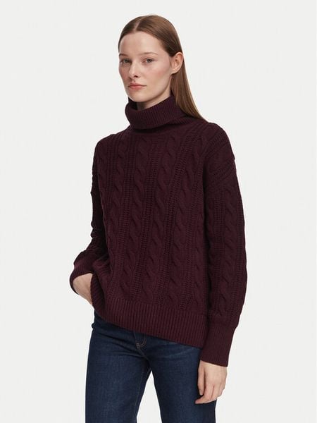 Barbour Golf Agatha LKN1803RE91 Fioletowy Relaxed Fit. Fioletowe golfy damskie Barbour, bez wzorów, z wełny, bez ramiączek. Za 659.99 zł.