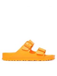 Birkenstock Klapki Arizona 1015470 Pomarańczowy. Brązowe klapki damskie Birkenstock, bez wzorów, z syntetyku, bez obcasa. Za 249.99 zł.