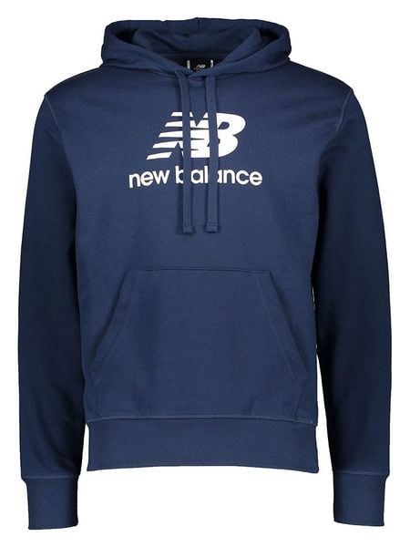 New Balance Bluza "Essentials Stacked" w kolorze granatowym rozmiar: XL. Niebieskie bluzy z kapturem męskie New Balance, xl. Za 152.98 zł.