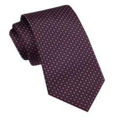 Elegancki Męski Krawat - Alties - Burgundowy Drobny Wzór w Groszki. Czerwone krawaty i muchy męskie Alties, bez wzorów, z tkaniny, eleganckie. Za 49.00 zł.