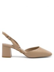 GINO ROSSI Czółenka TEODORA-VII97-39 Beżowy. Brązowe czółenka damskie Gino Rossi, bez wzorów, ze skóry, bez obcasa. Za 329.99 zł.