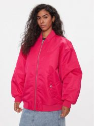 Tommy Jeans Kurtka bomber Tonal DW0DW16563 Różowy Oversize. Czerwone kurtki damskie Tommy Jeans, s, bez wzorów, z jeansu, bez kaptura. Za 689.99 zł.