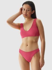 4F Góra od bikini damska - różowa XS. Czerwone bikini damskie 4f, bez wzorów. W wyprzedaży za 29.99 zł.