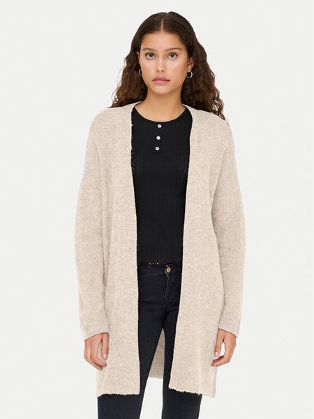 ONLY Kardigan Talio 15358604 Beżowy Regular Fit. Brązowe kardigany damskie Only, s, bez wzorów, z syntetyku. Za 129.99 zł.