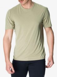 Koszulka szybkoschnąca Houdini Pace Air Tee. Zielone t-shirty sportowe męskie Houdini, l, z dzianiny, bez ramiączek, do biegania. Za 274.99 zł.