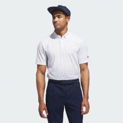 Koszulka Go-to Rise Print Polo. Niebieskie koszulki polo męskie Adidas, m, bez wzorów, bez ramiączek. Za 299.00 zł.