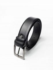 Pasek skórzany Rovicky [D] BOM-01-D1 czarny. Czarne paski męskie ROVICKY, bez wzorów, ze skóry, klasyczne. Za 34.99 zł.