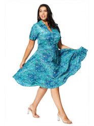 Aller Simplement Sukienka w kolorze niebieskim rozmiar: 46/48. Niebieskie sukienki damskie Aller Simplement, bez wzorów, klasyczne, bez kołnierzyka, bez ramiączek, midi. Za 78.99 zł.