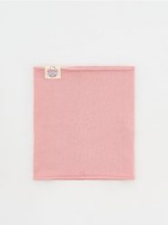 Dzianinowy komin Hello Kitty - pastelowy róż. Czerwone szaliki dziecięce Reserved, z dzianiny, bez ramiączek. W wyprzedaży za 25.99 zł.