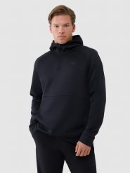 4F Bluza treningowa regular szybkoschnąca męska - czarna M. Czarne bluzy sportowe męskie 4f, bez wzorów, z dzianiny, klasyczne, bez kołnierzyka, bez ramiączek. W wyprzedaży za 149.99 zł.